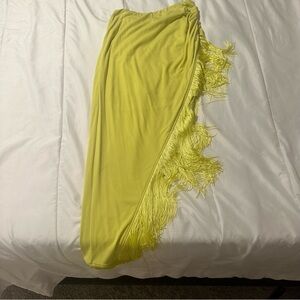 Lulu's Asymmetrical Fringe Neon Skirt